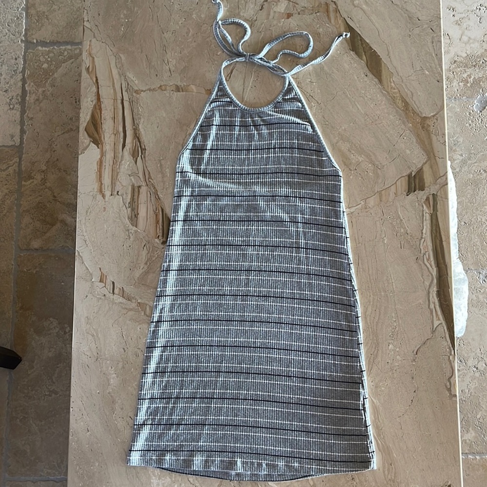 Michelle by Comune Ribbed Halter Mini Dress